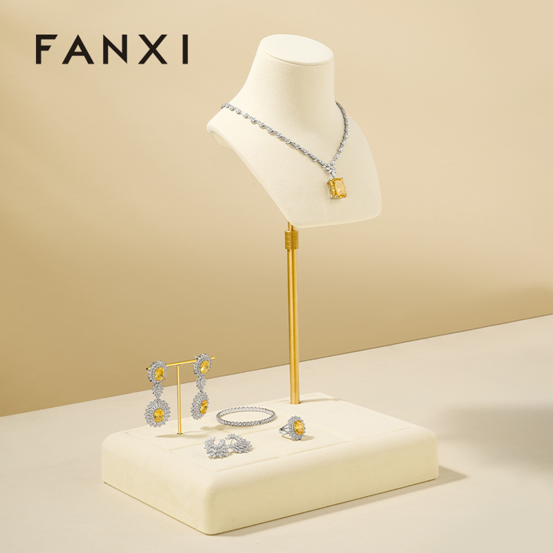 FANXI Luxury Polychrome Microfiber Jewelry Display Set