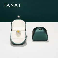 FANXI wholesale green leather jewelry packaging boxes