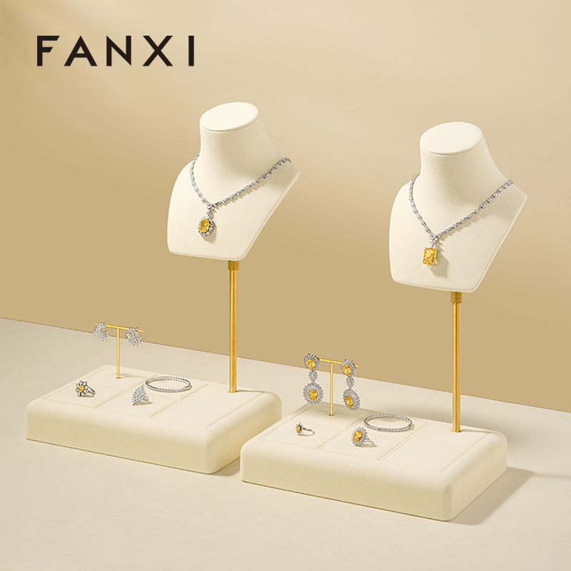 FANXI Luxury Polychrome Microfiber Jewelry Display Set