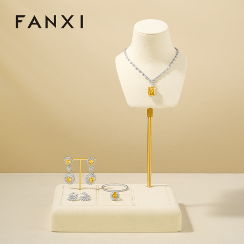 FANXI Luxury Polychrome Microfiber Jewelry Display Set