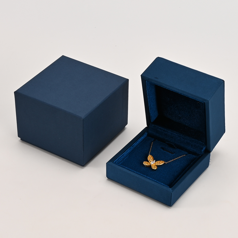 FANXI Custom Blue PU Leather Velvet Pendant Box
