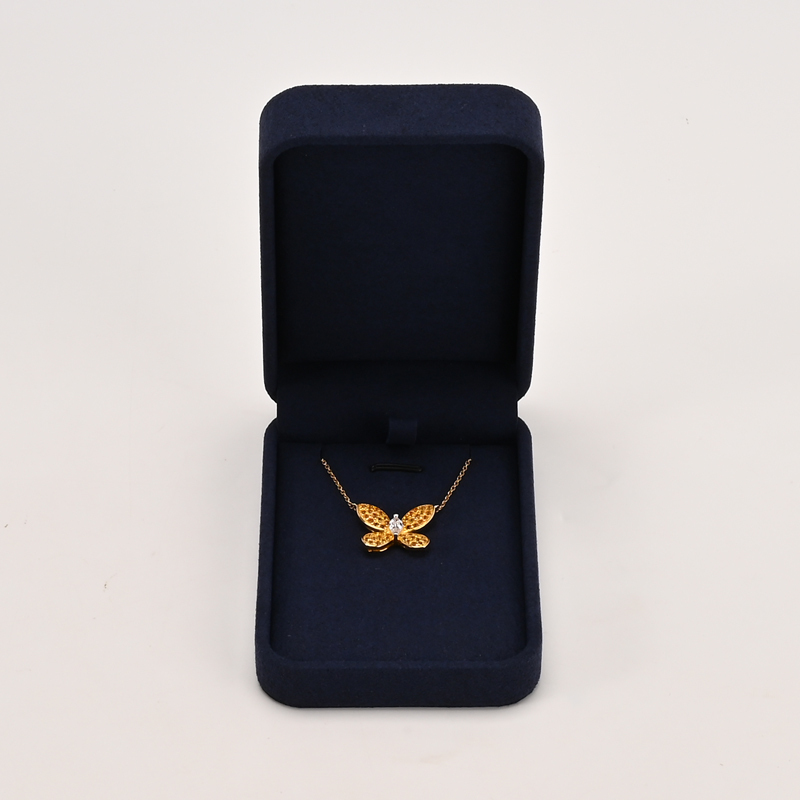 FANXI Custom Dark Blue Microfiber Pendant Box