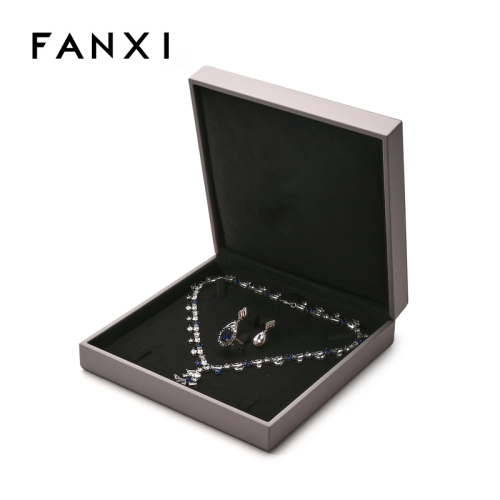 FANXI Custom Black Microfiber Set Jewelry Box
