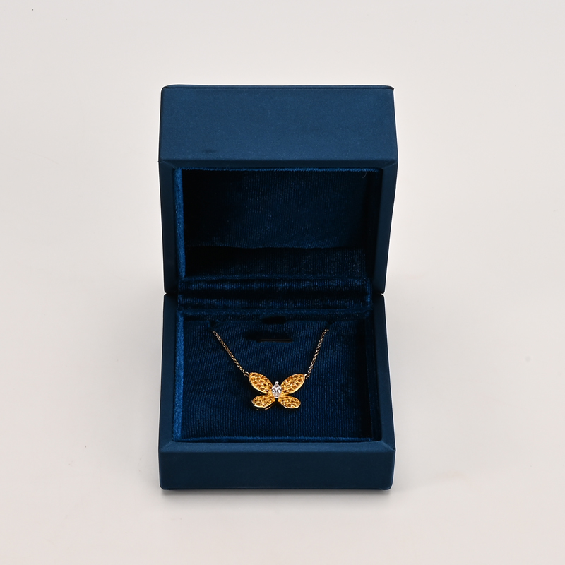 FANXI Custom Blue PU Leather Velvet Pendant Box