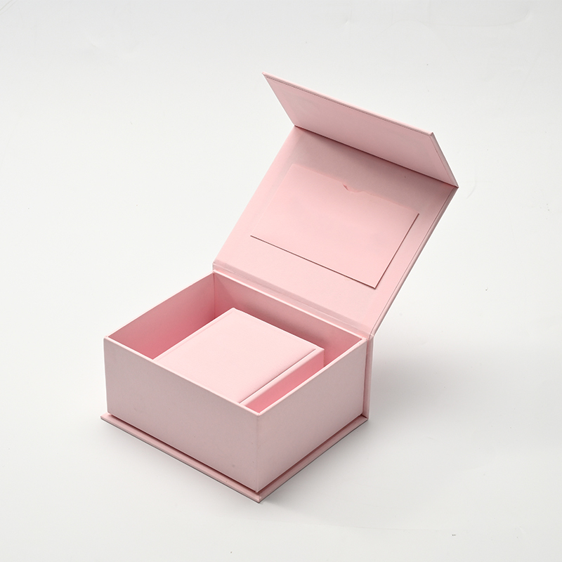 FANXI Custom Pink PU Leather Microfiber Jewelry Box