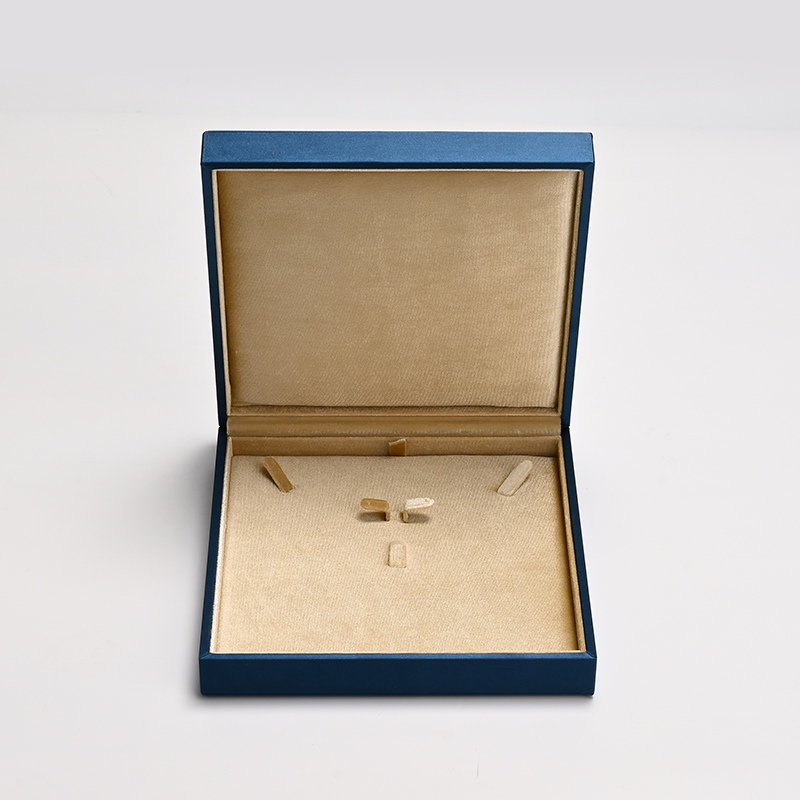 FANXI Custom Blue PU Leather Velvet Jewelry Box