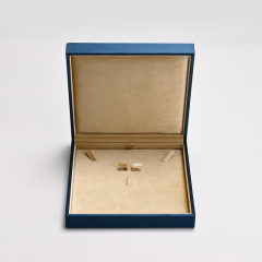 FANXI Custom Blue PU Leather Velvet Jewelry Box