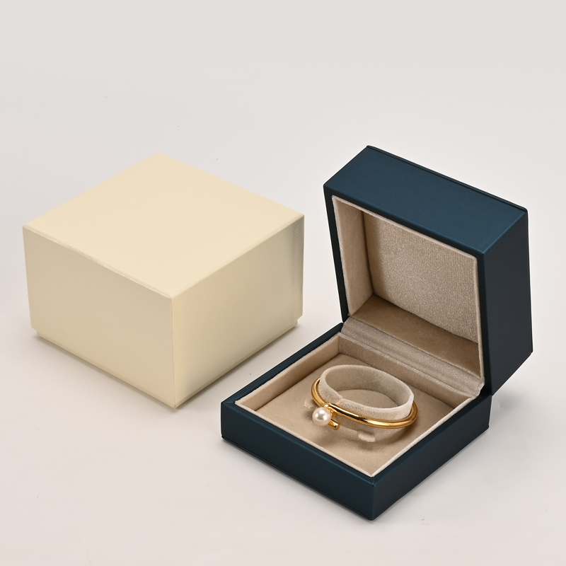 FANXI Custom Blue PU Leather Velvet Jewelry Box