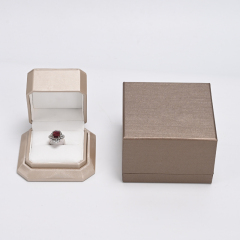 FANXI Custom Champagne Color PU Microfiber Ring Box