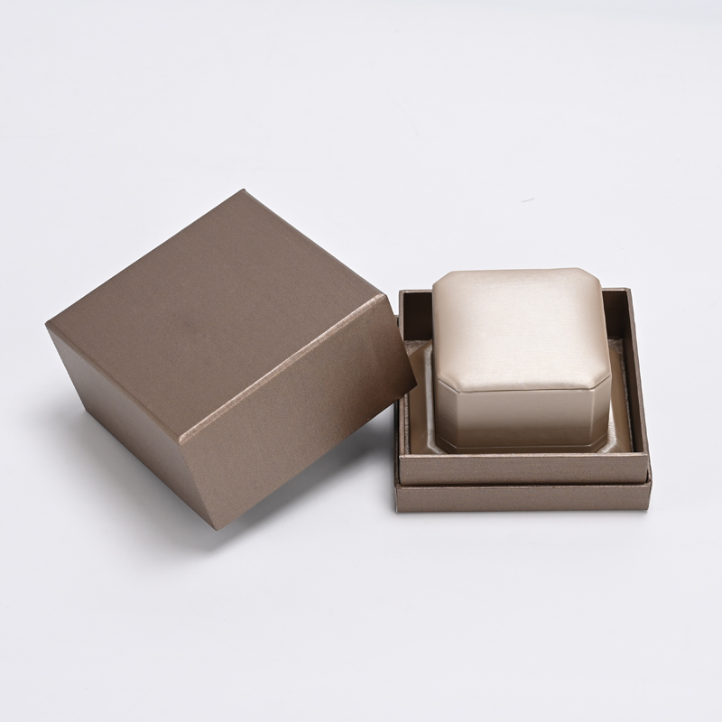 FANXI Custom Champagne Color PU Microfiber Ring Box