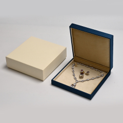 FANXI Custom Blue PU Leather Velvet Jewelry Box