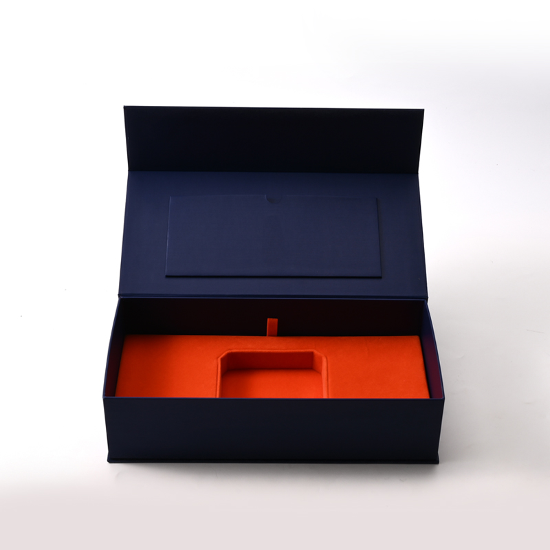 FANXI Custom Blue PU Leather Velvet Magnet Box