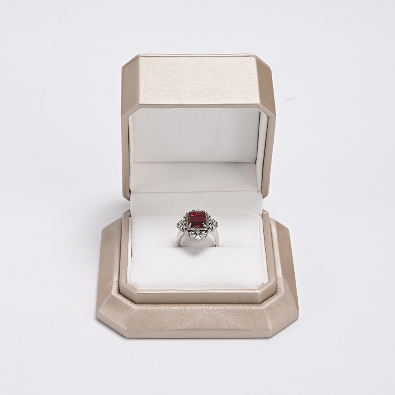 FANXI Custom Champagne Color PU Microfiber Ring Box
