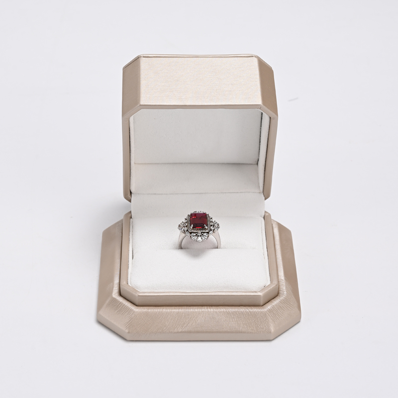 FANXI Custom Champagne Color PU Microfiber Ring Box