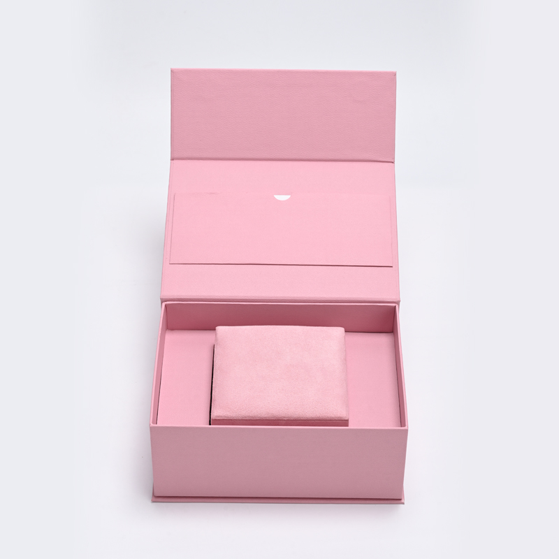 FANXI Custom Pink Leatherette Paper Suede Magnetic Box