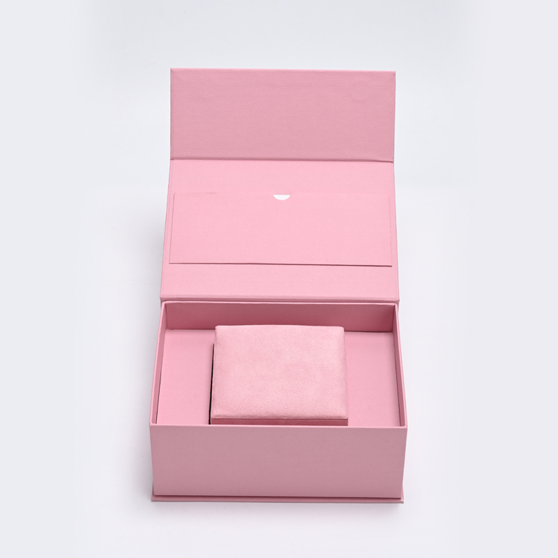 FANXI Custom Pink Leatherette Paper Suede Magnetic Box