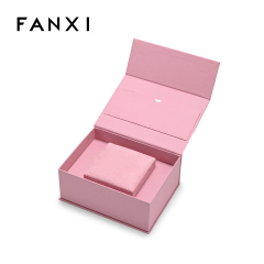 FANXI Custom Pink Leatherette Paper Suede Magnetic Box