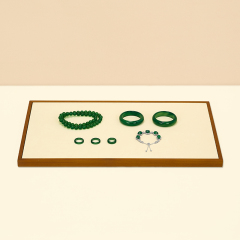 FANXI Factory Grey Wood Microfiber Jewelry Display Plate