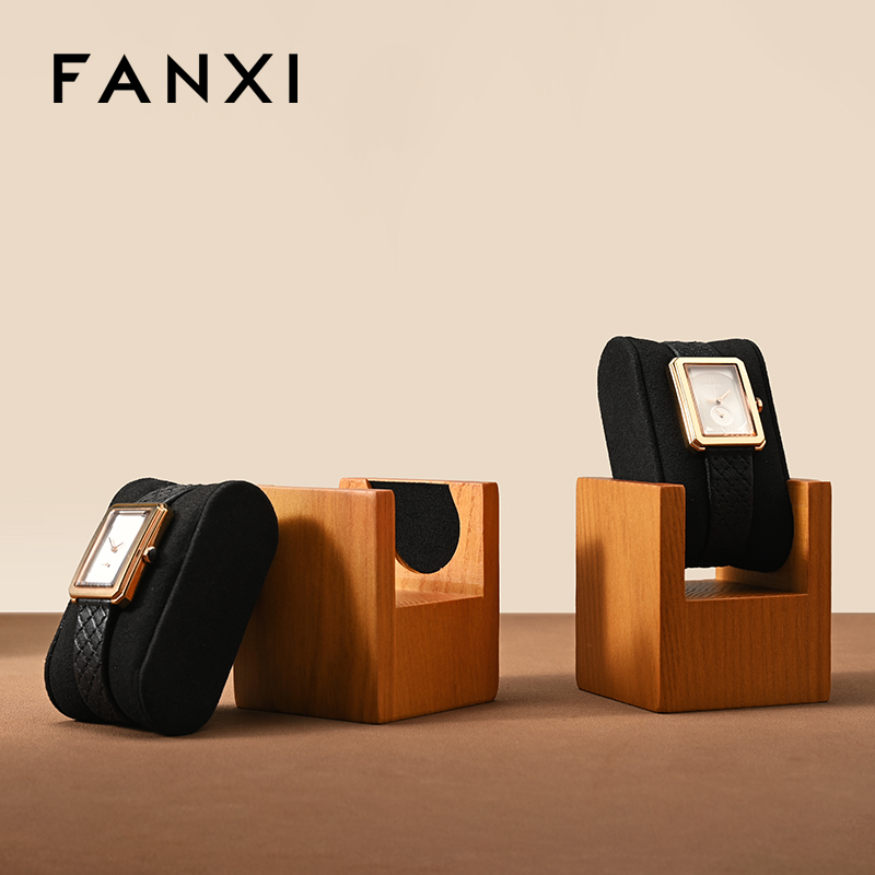 FANXI New Arrival Black Wooden Jewelry Display Stand