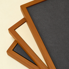 FANXI Factory Grey Wood Microfiber Jewelry Display Plate