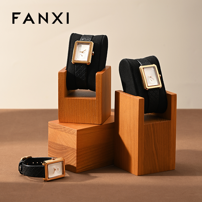FANXI New Arrival Black Wooden Jewelry Display Stand