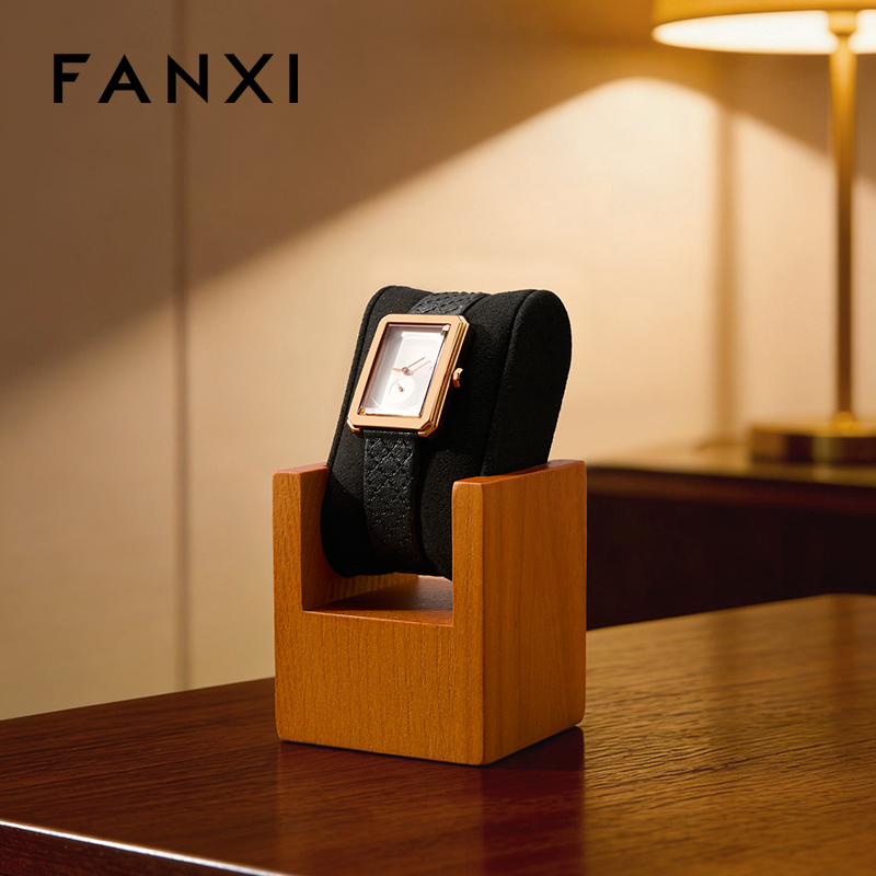 FANXI New Arrival Black Wooden Jewelry Display Stand