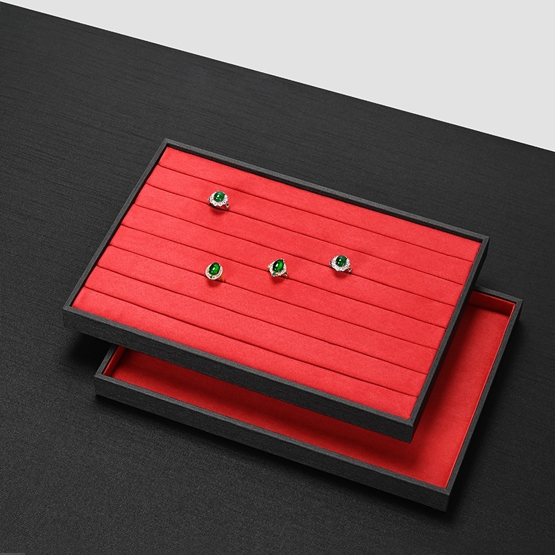 FANXI Wholesale Red Leather Microfiber Jewelry Plate