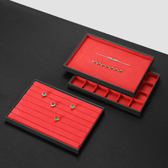 FANXI Wholesale Red Leather Microfiber Jewelry Plate