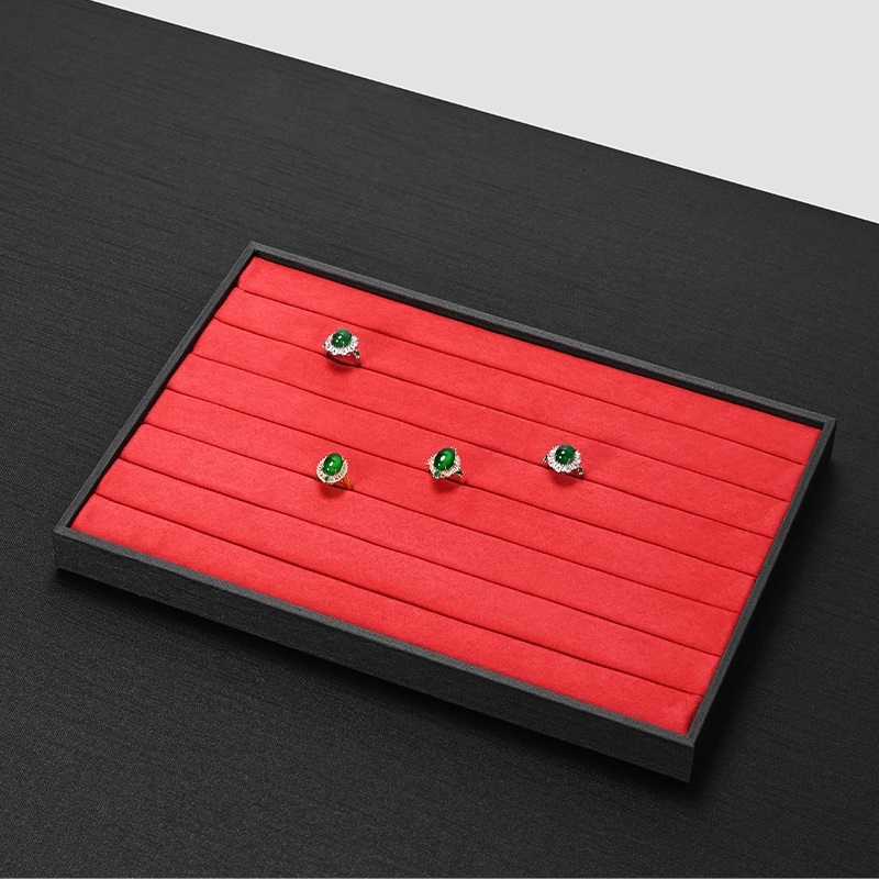 FANXI Wholesale Red Leather Microfiber Jewelry Plate