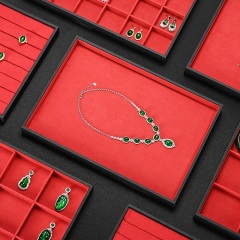FANXI Wholesale Red Leather Microfiber Jewelry Plate