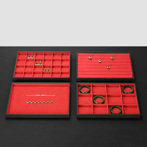 FANXI Wholesale Red Leather Microfiber Jewelry Plate