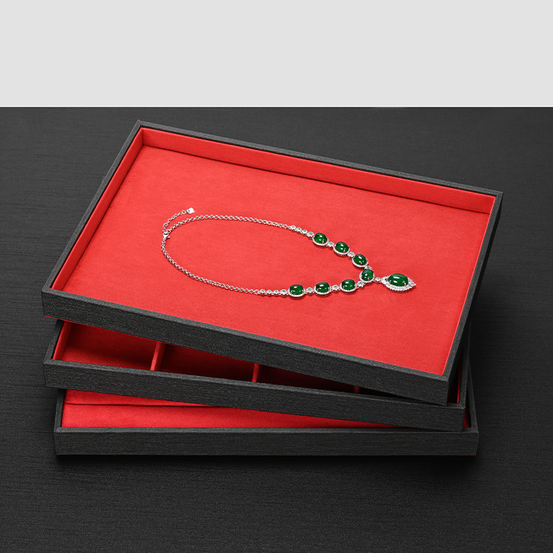FANXI Wholesale Red Leather Microfiber Jewelry Plate