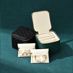 FANXI Luxury Polychorme Leather Velvet Jewelry Box