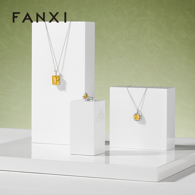 FANXI factory custom logo wood jewellery display stand set