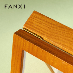 FANXI Luxury Solid Wood Metal Line Jewelry Box
