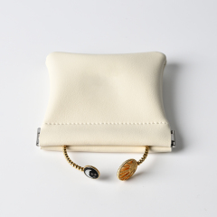 FANXI Custom White PU Leather Jewelry Pouch