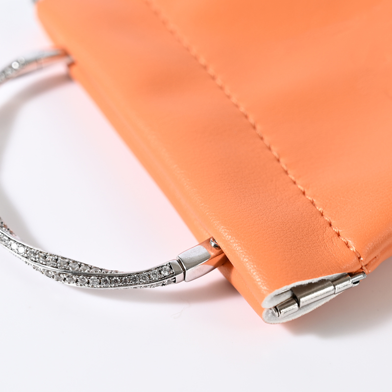 FANXI Custom Orange PU Leather Jewelry Pouch