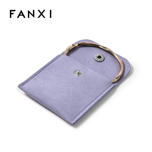 FANXI Custom Purple Microfiber Jewelry Pouch