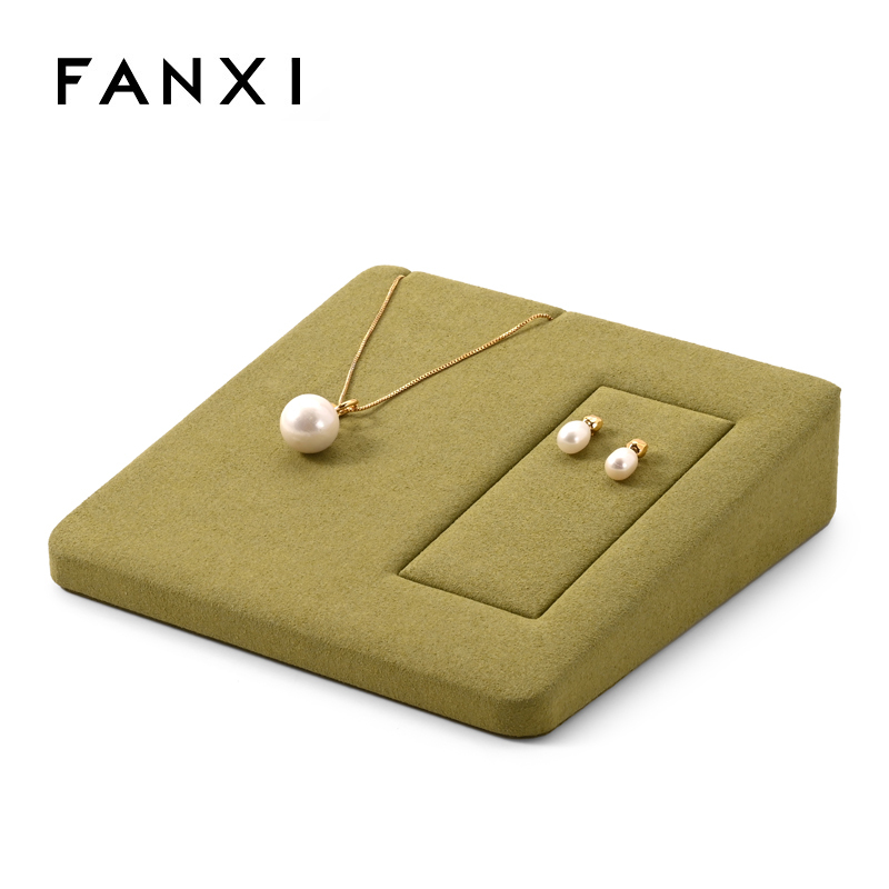 FANXI Cutom Green Microfiber Jewelry Display