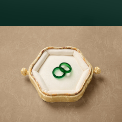 FANXI Fashion Camel Color Brocade Velvet Bracelet Box