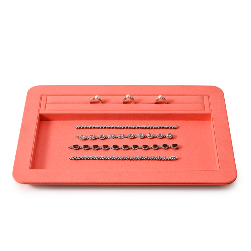 FANXI Custom Pink Microfiber Jewelry Tray