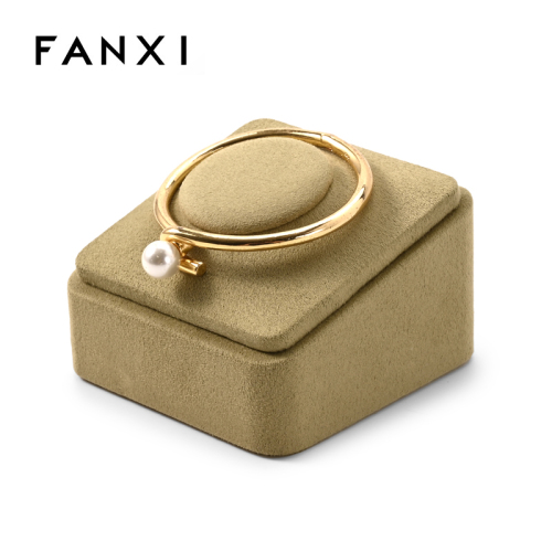 FANXI Custom Yellow-green Suede Bangle Stand