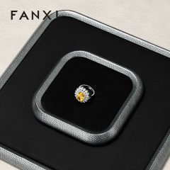 FANXI Fashion PU Leather Velvet Jewelry Display Plate