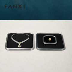 FANXI Fashion PU Leather Velvet Jewelry Display Plate