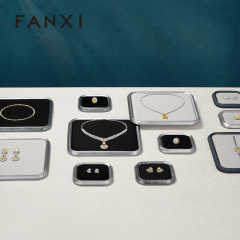 FANXI Fashion PU Leather Velvet Jewelry Display Plate