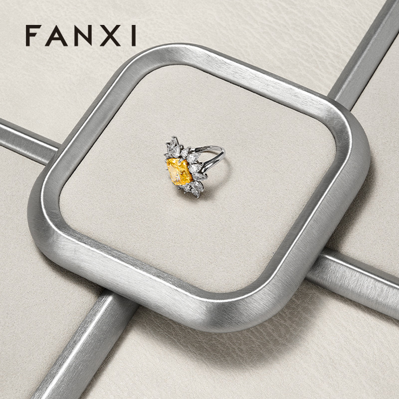 FANXI Fashion PU Leather Velvet Jewelry Display Plate