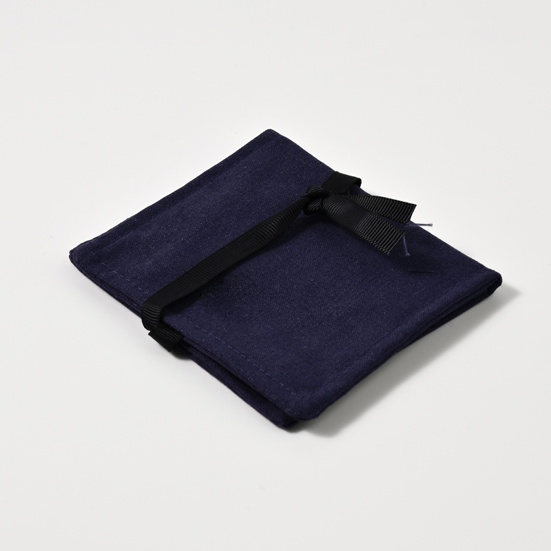 FANXI Custom Blue Linen Jewelry Pouch