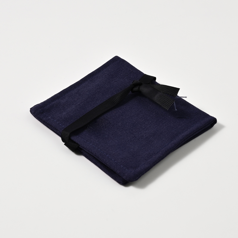 FANXI Custom Blue Linen Jewelry Pouch