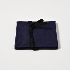 FANXI Custom Blue Linen Jewelry Pouch