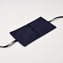 FANXI Custom Blue Linen Jewelry Pouch
